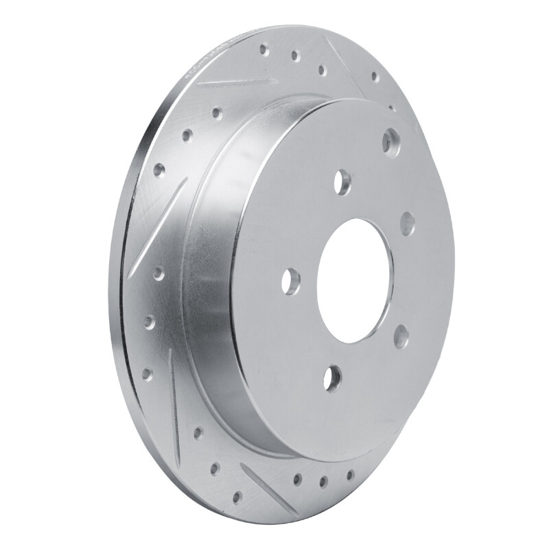 Buick Rendezvous Brake Rotor (1) - Rear Right - R1 Concepts - Drilled & Slotted - Silver - `01-`07